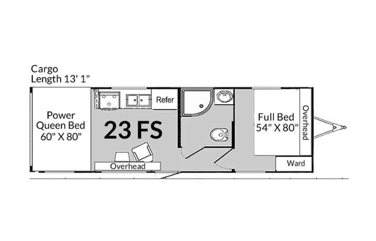 Representative floor plan provided by a trusted RVshare partner.