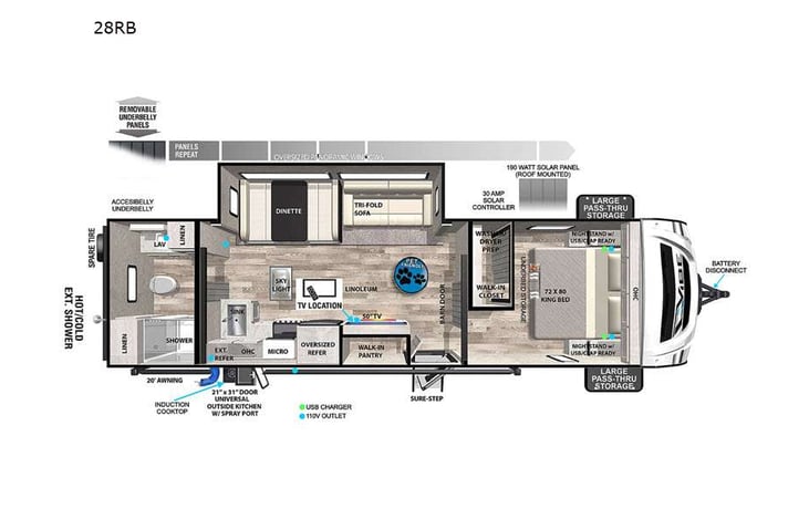 Representative floor plan provided by a trusted RVshare partner.