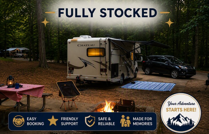 Bring your food - Toiletries and clothes. We pretty much have the rest. Camp Chairs - Canopies - Towels - Coffee - Dishes and pans and much more.