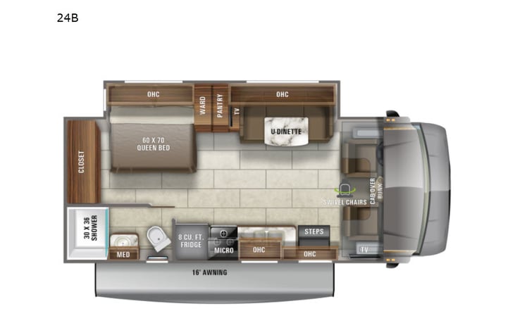 Representative floor plan provided by a trusted RVshare partner.