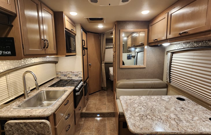 View from front cab looking back.