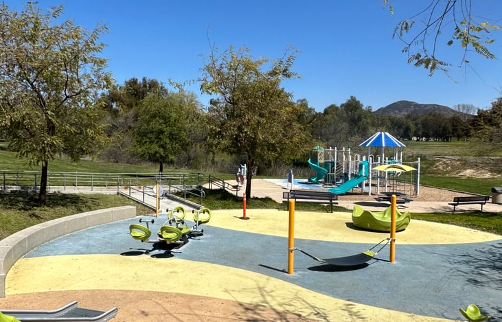 Great multilevel playground adjacent to Lake Skinner splash park!  tons shaded seating for adults.