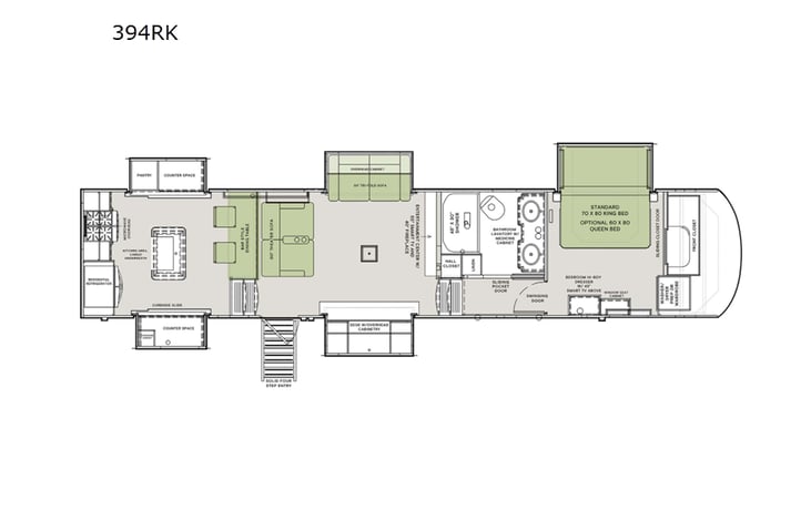 Representative floor plan provided by a trusted RVshare partner.