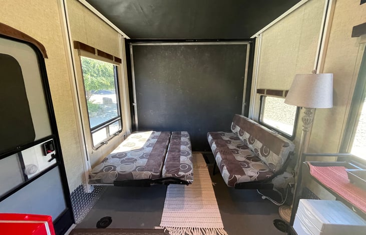 Garage: Single bed set up.