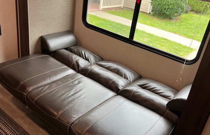 This jack knife pullout couch can become another bed!