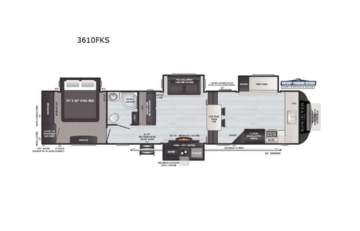 Representative floor plan provided by a trusted RVshare partner.