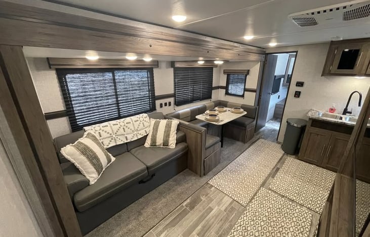 Living and dining areas