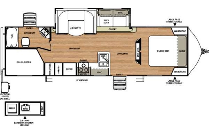 Representative floor plan provided by a trusted RVshare partner.