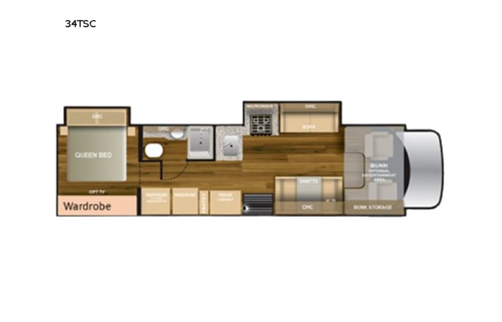 Representative floor plan provided by a trusted RVshare partner.