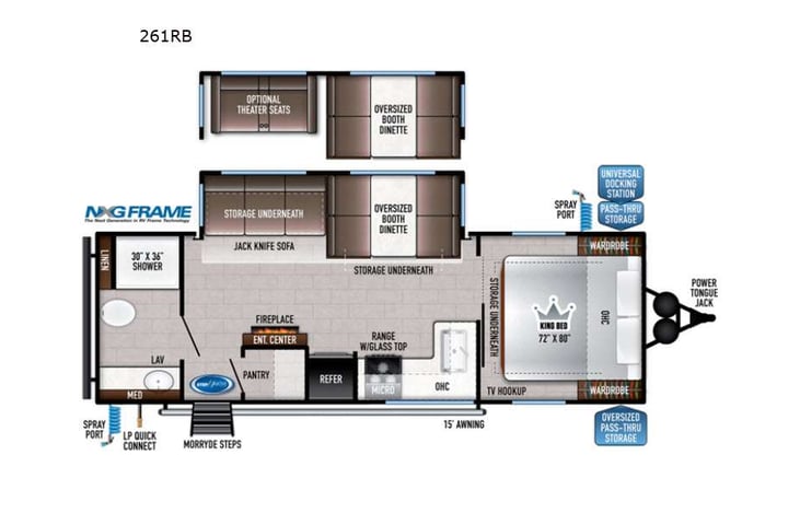 Representative floor plan provided by a trusted RVshare partner.