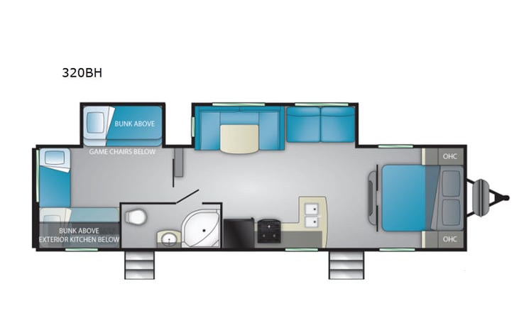 Representative floor plan provided by a trusted RVshare partner.