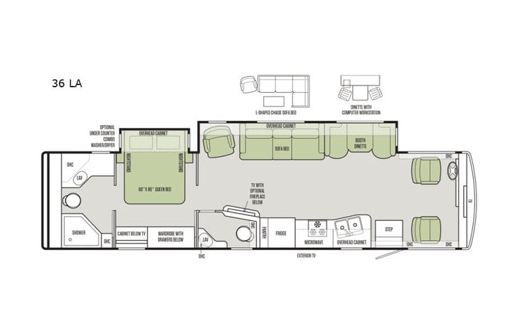 Representative floor plan provided by a trusted RVshare partner.
