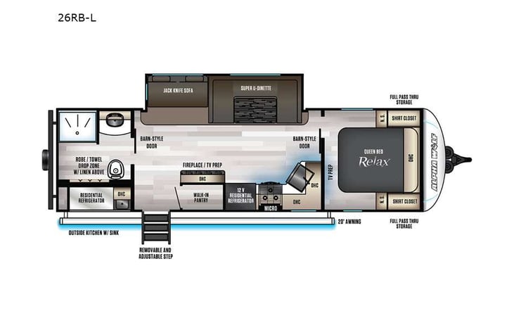 Representative floor plan provided by a trusted RVshare partner.