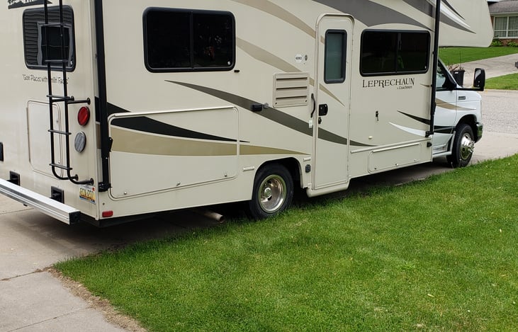 Very large storage area in the rear with two entry doors.