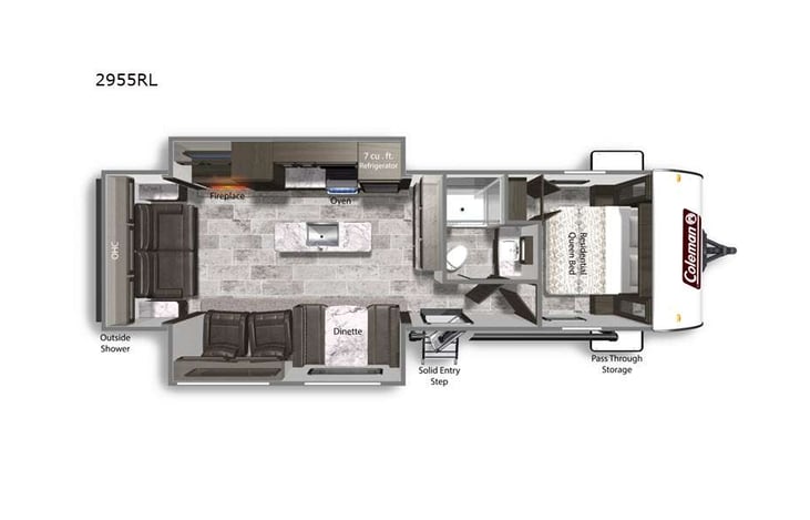 Representative floor plan provided by a trusted RVshare partner.