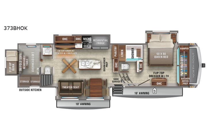 Representative floor plan provided by a trusted RVshare partner.