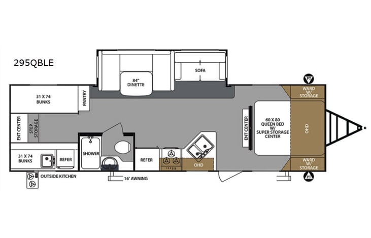 Representative floor plan provided by a trusted RVshare partner.