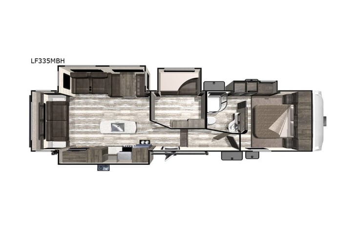 Representative floor plan provided by a trusted RVshare partner.