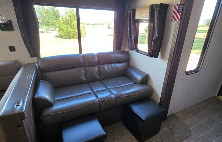 Couch and Footstools for lounging and storage