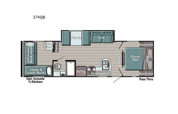 Representative floor plan provided by a trusted RVshare partner.