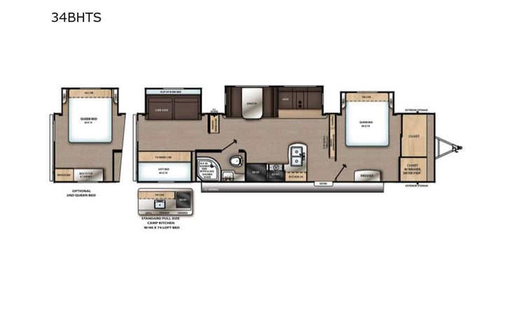 Representative floor plan provided by a trusted RVshare partner.