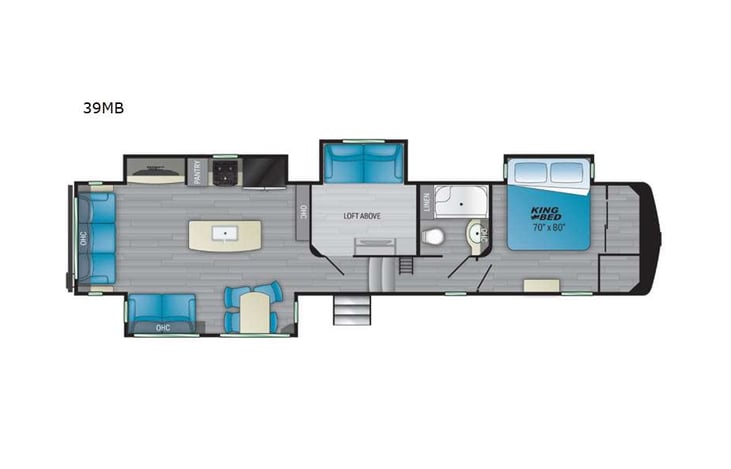 Representative floor plan provided by a trusted RVshare partner.