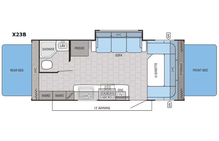 Representative floor plan provided by a trusted RVshare partner.