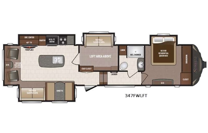Representative floor plan provided by a trusted RVshare partner.