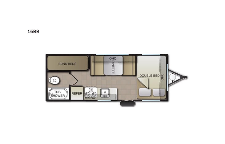 Representative floor plan provided by a trusted RVshare partner.