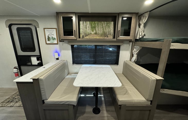 Dinette that converts into a bed