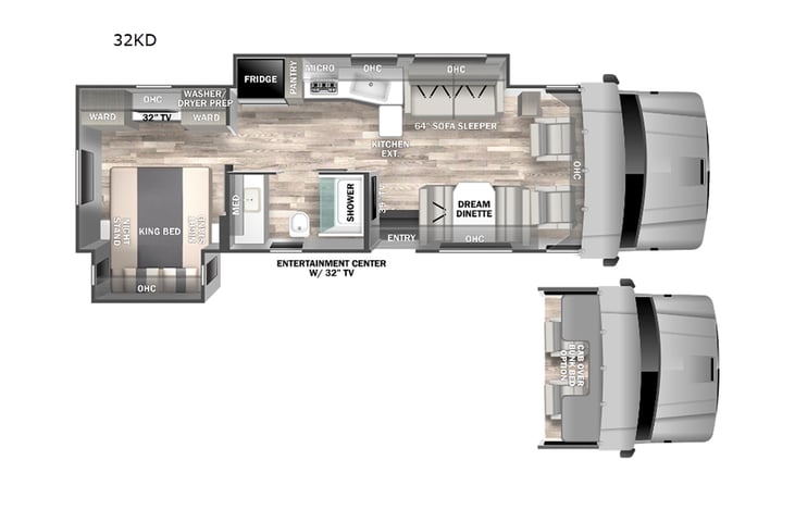 Representative floor plan provided by a trusted RVshare partner.