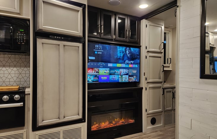 Extra storage space above HDTV