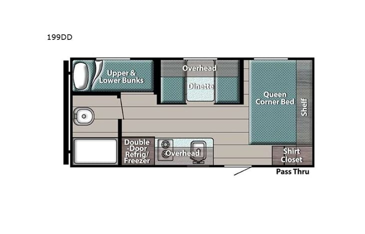 Representative floor plan provided by a trusted RVshare partner.
