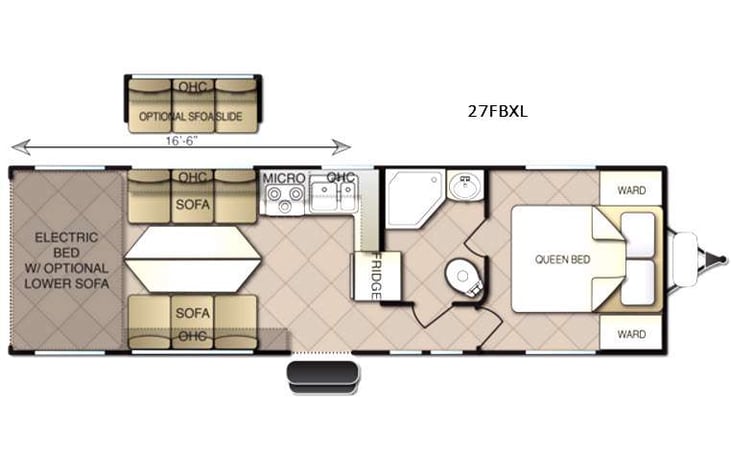 Representative floor plan provided by a trusted RVshare partner.