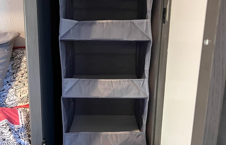 His and her closet on each side of the master (queen) bed for easy organization of your belongings.