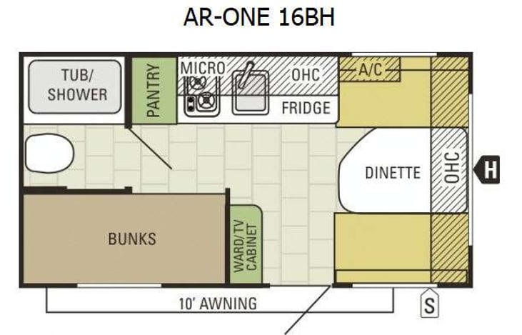Representative floor plan provided by a trusted RVshare partner.