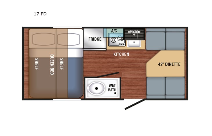 Representative floor plan provided by a trusted RVshare partner.