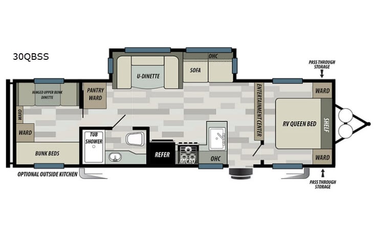 Representative floor plan provided by a trusted RVshare partner.