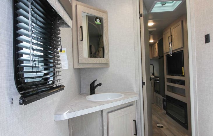 Bathroom Vanity and sink with window