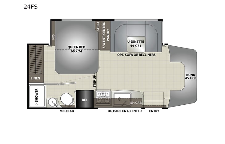 Representative floor plan provided by a trusted RVshare partner.