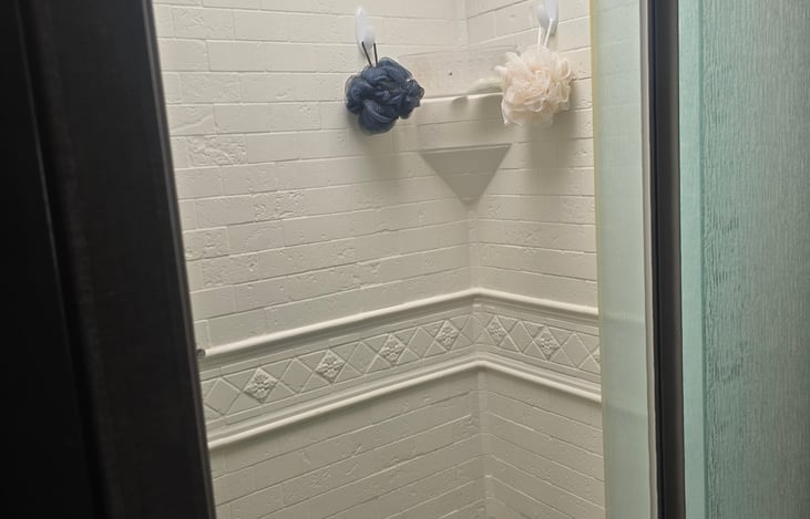 Large shower with lots of hot water.