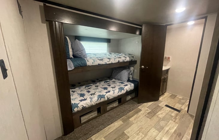 Bunk room with half bath