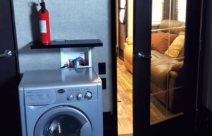 Washer in toybox area