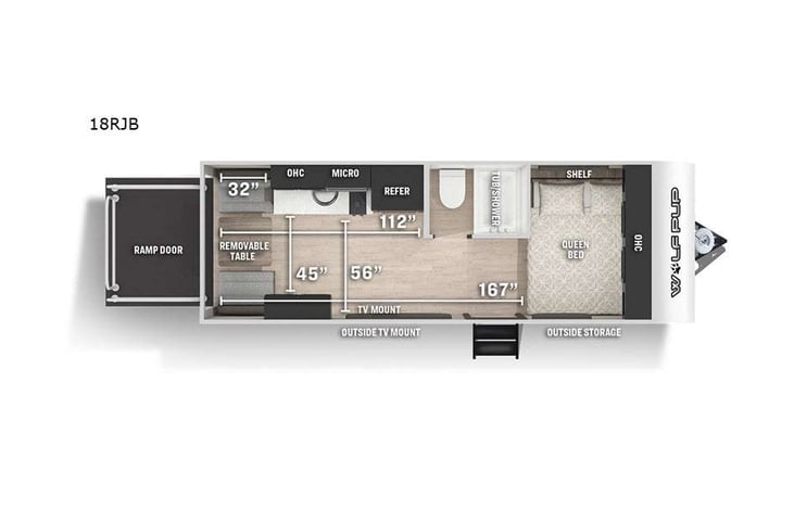 Representative floor plan provided by a trusted RVshare partner.