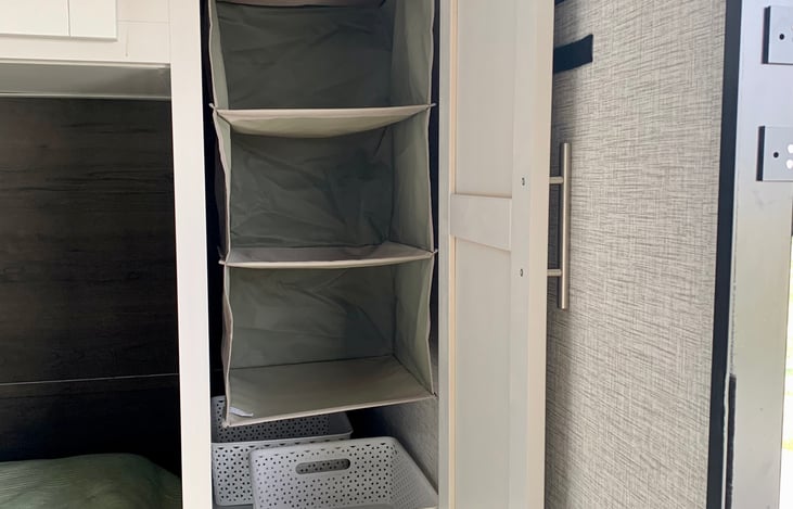 Main Closet. Organizers are included.