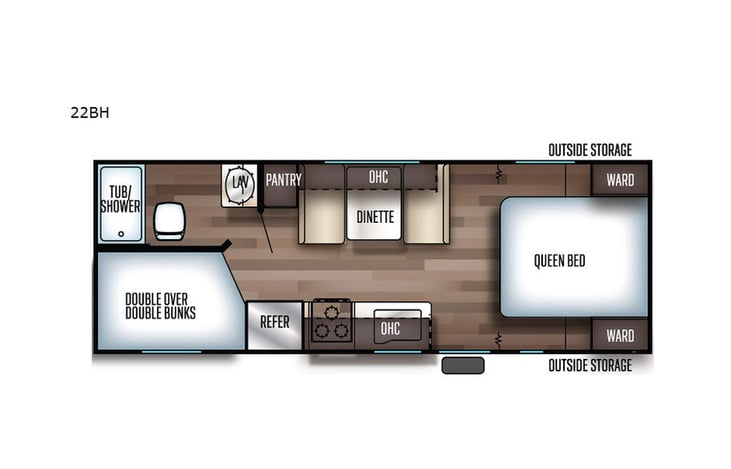 Representative floor plan provided by a trusted RVshare partner.