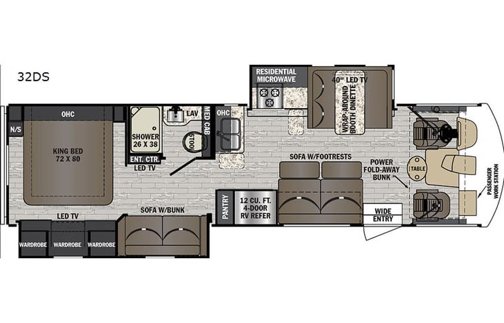 Representative floor plan provided by a trusted RVshare partner.