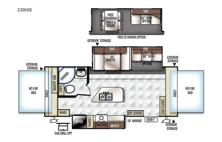 Representative floor plan provided by a trusted RVshare partner.
