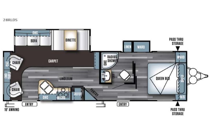 Representative floor plan provided by a trusted RVshare partner.