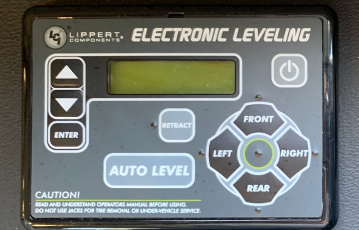 Jack leveling control panel
